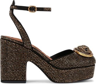 Kurt Geiger Womens Chelsea Closed Platform Sandals - Gold Fabric - Size UK 4