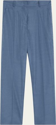 Akris Flavin Cotton Poplin Tapered-Leg Ankle Pants