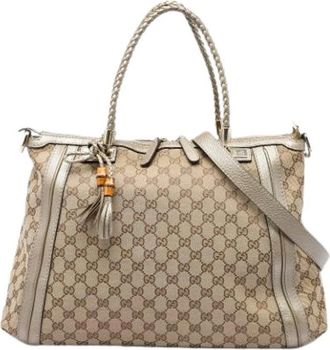 Gucci Pre-owned Bella Satchel - Dames - Pre-owned - Beige - Maat: ONE Size Leer