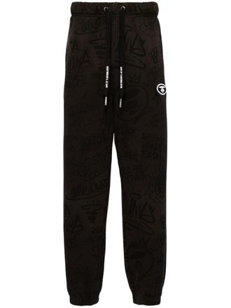 Aape By A Bathing Ape graphic-print drawstring track pants - Black