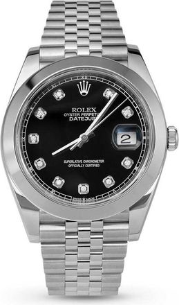 Rolex Pre-owned Rolex Datejust Automatic Chronometer Diamond Black Dial Mens Watch 126300 BKDJ