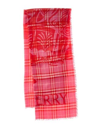 Burberry Check Wool & Silk-Blend Scarf