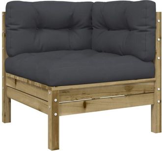 vidaXL Garden Sofa Corner with Cushions Impregnated Wood Pine vidaXL