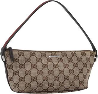 Gucci Pre-owned Shoulder Bags, female, Beige, Size: ONE SIZE Pre-owned Vintage Accessory Pouch