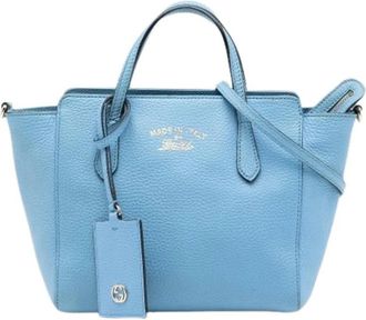 Gucci Pre-owned Handbags, female, Blue, Size: ONE SIZE Pre-owned Mini Swing Satchel