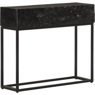 vidaXL Vidaxl - Tavolo Consolle Nero 90x30x76cm Legno Massello di Mango e Ferro