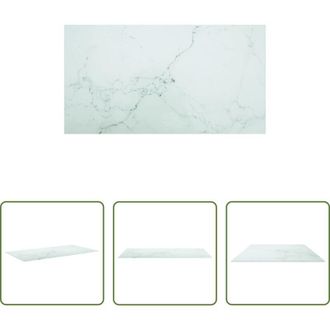 vidaXL vidaXL Tavolo da pranzo in marmo - Piano Tavolo Bianco 120x65 cm 8mm Vetro Temperato Design Marmo