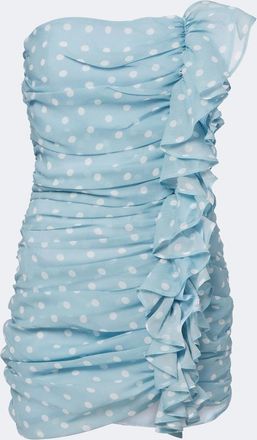 Nina Ricci Vestido bustier de seda con lunares