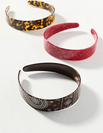 Frasier Sterling Patterned Headbands, Set of 3