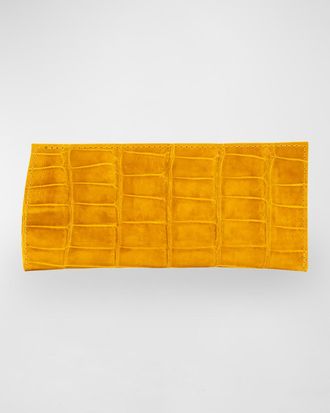 Abas Men & apos;s Glazed Alligator Leather Eyewear Case