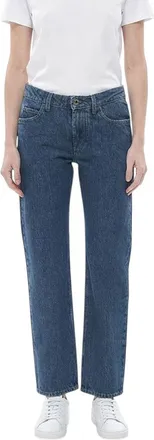 Off-white Blue Straight High Rise Jeans
