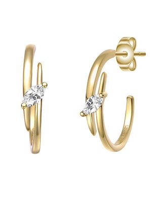 Genevive 14K Over Silver Cz Statement Earrings