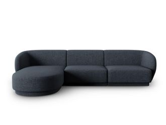 CXL by Christian Lacroix Sof&aacute; esquinero modular izquierdo 4 plazas tejido chenilla azul mezcla