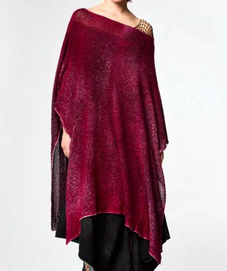Avant Toi Womens Easy Fitting Poncho In Cherry