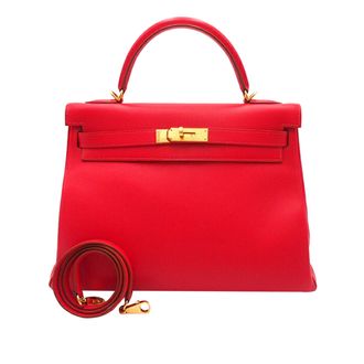 Herm&egrave;s Rouge Vif Gulliver Kelly II Retourne 32