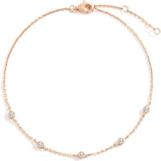 Mint & Lily Bezel Set Cubic Zirconia Bracelet in 18K Rose Gold Vermeil at Nordstrom