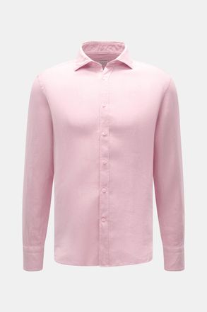 Braun Hamburg Men - Linen shirt shark collar rose