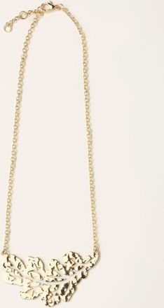 Fat Face FatFace Gold Tone V and A Leaf Necklace