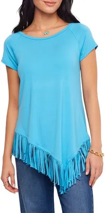 Karen Kane Angled Fringe Top in Sky Blue at Nordstrom, Size X-Small