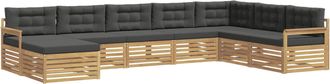 vidaXL Conjunto De Sof&aacute;s De Exterior 8 Uds. Blanco Y Antracita Vidaxl