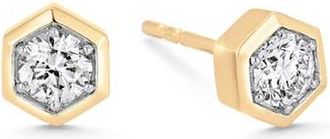 Sara Weinstock Honeycomb Stud Earrings in Yellow Gold/Diamond at Nordstrom