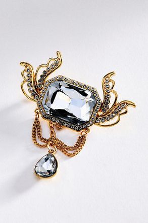 Blossom Box Jewelry Regal Crystal Chain Brooch
