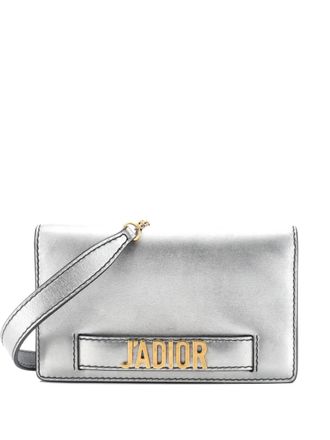 Dior JAdior on Chain Leather clutch bag - women - Calf Leather - One Size - Silver