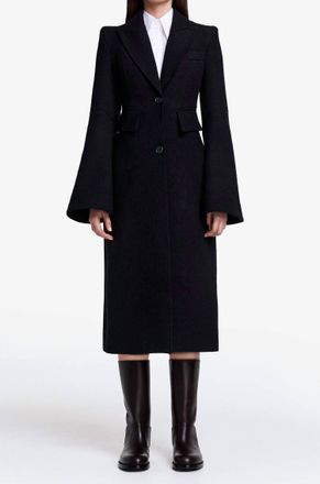 Smythe Pagoda Brando Trumpet Sleeve Coat In Black