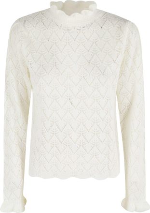 Farm Rio Lace Stitch Ruffles Blouse