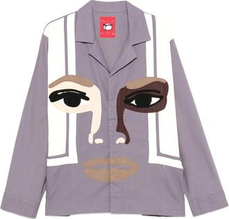 KidSuper Studios Face-patchwork Camp-collar Shirt