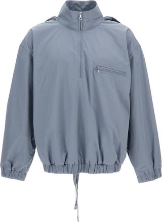 Rier Light Blue Removable Hood Cotton Windbreaker