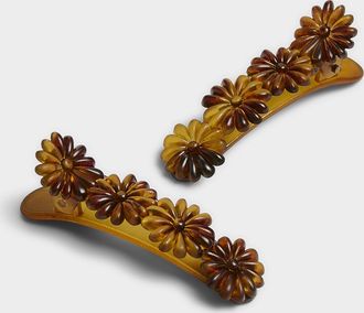 Simons Womens Floral matte clips Set of 2