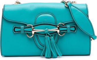 Gucci Pre-owned Womens 1955 Horsebit Shoulder Bag Leather - Teal - One Size