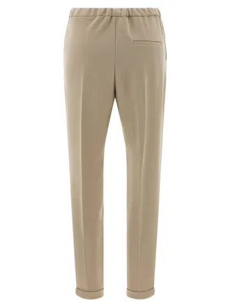 Alberto Biani Elastic Waistband Cadi Trousers - Beige