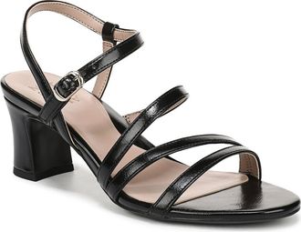 Naturalizer Nellie Block Heel Sandal in Black Faux Leather at Nordstrom Rack, Size 7.5