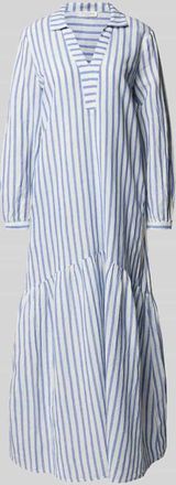 Christian Berg Tunikakleid aus reinem Leinen mit 3/4-Arm in Jeansblau, Gr&ouml;&szlig;e 36