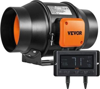 OEM Inline Kanalventilator, 6 Zoll 402 Cfm Mit Temperatur-feuchtigkeitsregler, Leiser Ec-motor Bel&uuml;ftung Abluftventilator F&uuml;r K&uuml;hlung Booster, Wachstumsze