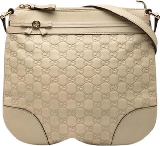 Gucci Pre-owned Mayfair Crossbody Tas - Dames - Vintage Schoudertas - Beige - ONE Size - Leer - Vintage