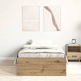 Berkfield Home Durable Bed Frame Frame Artisan Oak 90x190 cm Single Wood in Brown
