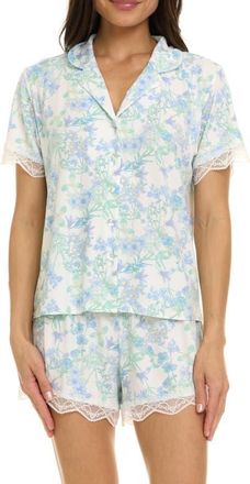 Flora Nikrooz Luna Short Pajamas in Ivory/blue at Nordstrom, Size X-Small
