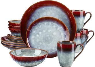 OEM Servizio Di Stoviglie, Design Elegante, Adatto Al Microonde E Alla Lavastoviglie, Set Da 16 Pezzi, Rosso
