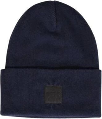 HUGO BOSS Hugo, Beanies, male, Blue, Size: ONE SIZE Blue Cotton Hats Collection for Men