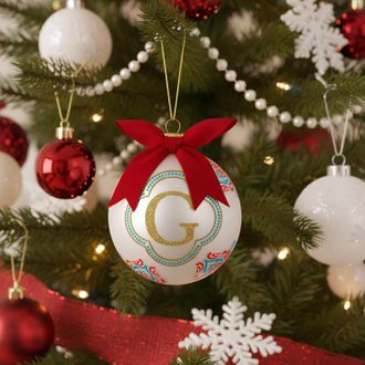 KASANOVA Pallina Natale lettera G 10 cm Royal Garden