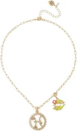 Betsey Johnson Gemini Charm Pendant Necklace in Yellow-Pisces at Nordstrom