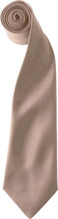Premier Kleuren Heren Satin Clip Tie (Pakket van 2) (Khaki)