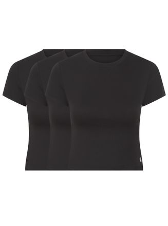 G-Star T-Shirt G-STAR SERPENTINE, 3 PACK BABY TEES, Damen, Gr. XXL, schwarz, Jersey, Obermaterial: 95% Modal, 5% Elasthan, unifarben, figurbetont taillenlang