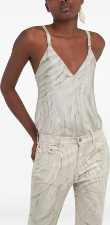 Roberto Cavalli Canotta con stampa - Bianco