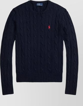 Polo Ralph Lauren cable-knit slim-fit cotton crew-neck jumper