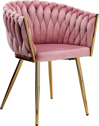 OEM Silla De Terciopelo, Tejida, Cofton Dorado, Velvet Rosa