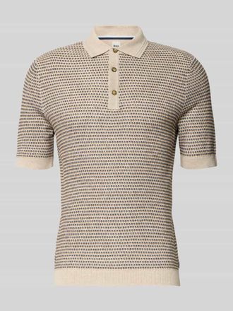 Brax Brax Slim Fit Poloshirt in Strick-Optik mit Leinen-Anteil in Sand, Gr&ouml;&szlig;e XXXL